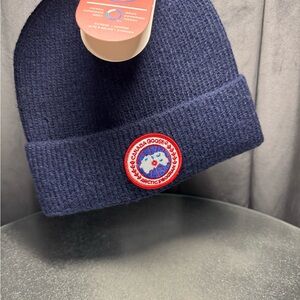 Canada Goose Navy Blue Knit Beanie